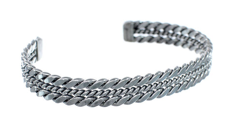 Native American Genuine Sterling Silver Cuff Bracelet AX129714